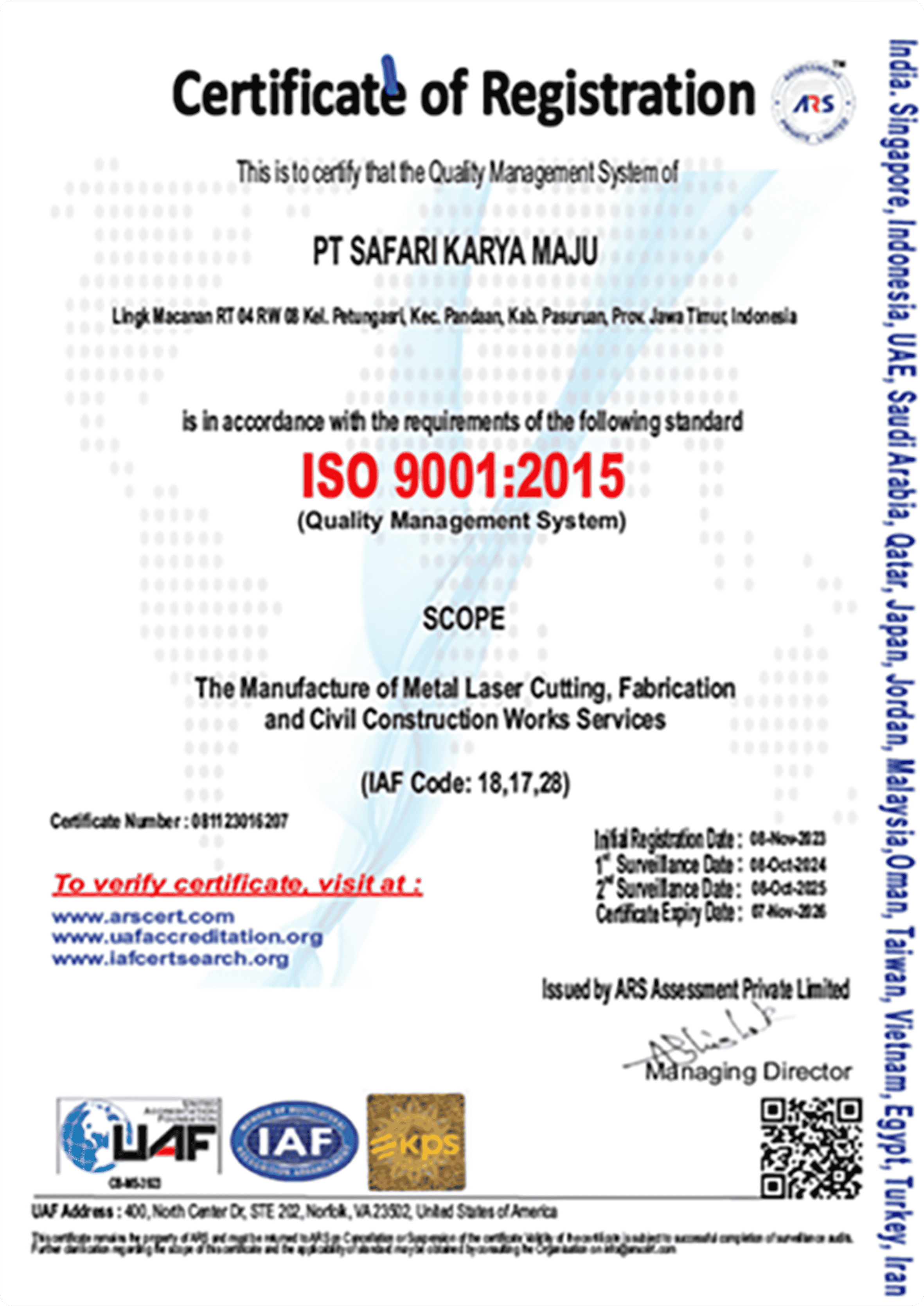 ARS Quality Management System